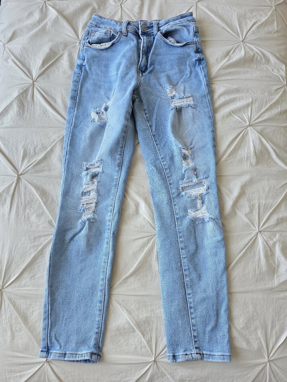 Wax Jeans Light Wash Distressed Skinny Jeans